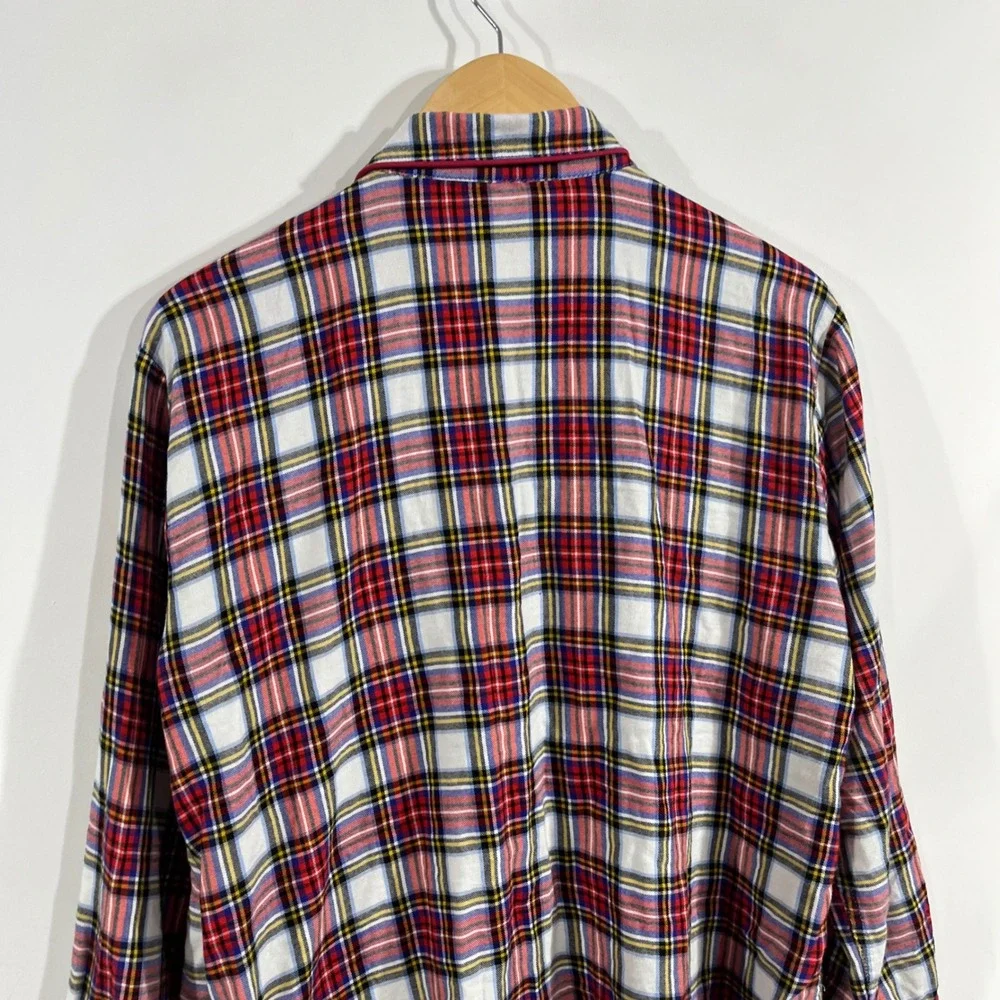 J.Crew Preppy Old Money Holiday Plaid Pajama Set Long Sleeve Top Pants Medium
